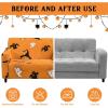 imageMybedsoul Halloween Printed Sofa Cover Ghost Elastic Couch Cover Machine Washable Halloween Theme Black Sofa Slipcover for Living Room2 SeaterHalloween 1