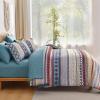 imageMybedsoul Brown Aztec Style Comforter Set 7 Pieces Queen Size Boho Bed in a Bag AllSeason Bedding Set with Sheets ampamp Pillow Shams Bohemian Geometric Striped PatternBlue Red