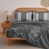 imageMybedsoul Brown Aztec Style Comforter Set 7 Pieces Queen Size Boho Bed in a Bag AllSeason Bedding Set with Sheets ampamp Pillow Shams Bohemian Geometric Striped PatternBlack Grey