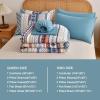 imageMybedsoul Brown Aztec Style Comforter Set 7 Pieces Queen Size Boho Bed in a Bag AllSeason Bedding Set with Sheets ampamp Pillow Shams Bohemian Geometric Striped PatternBlue Red