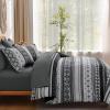 imageMybedsoul Brown Aztec Style Comforter Set 7 Pieces Queen Size Boho Bed in a Bag AllSeason Bedding Set with Sheets ampamp Pillow Shams Bohemian Geometric Striped PatternBlack Grey