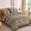 imageMybedsoul Brown Aztec Style Comforter Set 7 Pieces Queen Size Boho Bed in a Bag AllSeason Bedding Set with Sheets ampamp Pillow Shams Bohemian Geometric Striped PatternBrown