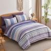 imageMybedsoul Brown Aztec Style Comforter Set 7 Pieces Queen Size Boho Bed in a Bag AllSeason Bedding Set with Sheets ampamp Pillow Shams Bohemian Geometric Striped PatternPurple