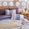 imageMybedsoul Brown Aztec Style Comforter Set 7 Pieces Queen Size Boho Bed in a Bag AllSeason Bedding Set with Sheets ampamp Pillow Shams Bohemian Geometric Striped PatternPurple