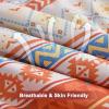 imageMybedsoul Brown Aztec Style Comforter Set 7 Pieces Queen Size Boho Bed in a Bag AllSeason Bedding Set with Sheets ampamp Pillow Shams Bohemian Geometric Striped PatternOrange Red