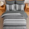 imageMybedsoul Brown Aztec Style Comforter Set 7 Pieces Queen Size Boho Bed in a Bag AllSeason Bedding Set with Sheets ampamp Pillow Shams Bohemian Geometric Striped PatternBlack Grey