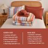 imageMybedsoul Brown Aztec Style Comforter Set 7 Pieces Queen Size Boho Bed in a Bag AllSeason Bedding Set with Sheets ampamp Pillow Shams Bohemian Geometric Striped PatternOrange Red