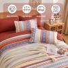 imageMybedsoul Brown Aztec Style Comforter Set 7 Pieces Queen Size Boho Bed in a Bag AllSeason Bedding Set with Sheets ampamp Pillow Shams Bohemian Geometric Striped PatternOrange Red
